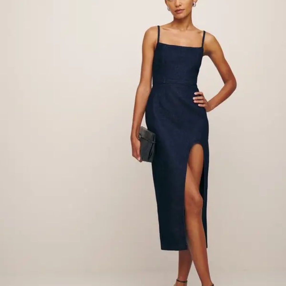 NWT Reformation Grazia Denim Midi Dress Size 0